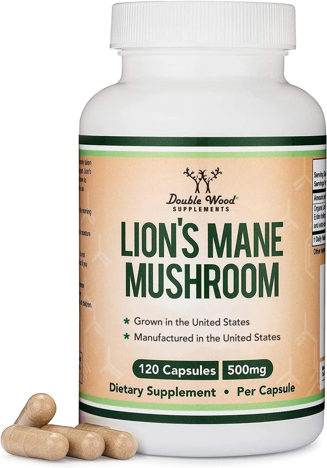 Lion's Mane Brain & Immune Support Capsules - 120ct by Double Wood